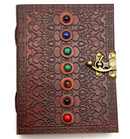 Journal - Leather Embossed with Chakra Stones