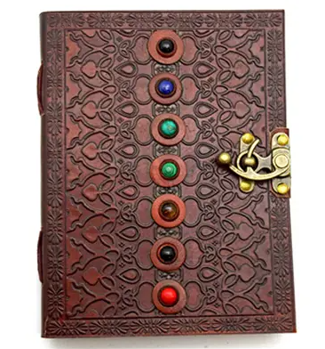 Journal - Leather Embossed with Chakra Stones