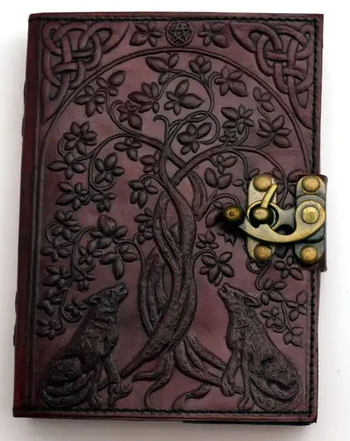 Journal - Tree of Life w/ Wolves (Leather w/ Clasp)