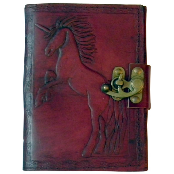 Journal - Unicorn Full Body (Leather w/ Lock)