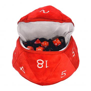 Ultra PRO: D20 Plush Dice Bag - Red and White