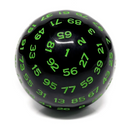 Foam Brain Games: D100 - 45mm (Black Opaque with Green)