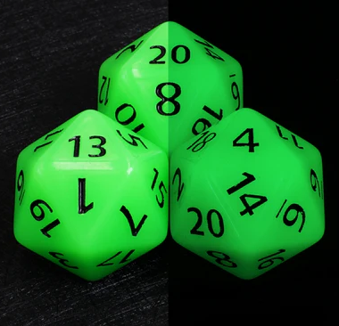 Foam Brain Games: D20 - Titan 55mm (Dark Green, Glow in the Dark)