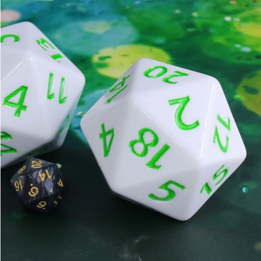 Foam Brain Games: D20 - Titan 55mm (White with Green)