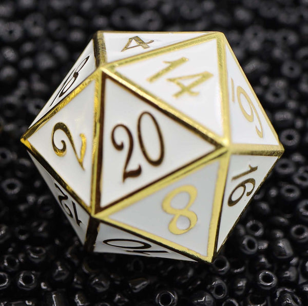 Foam Brain Games: D20 - Extra Large 35mm (Gold with White)