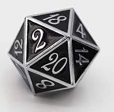 Foam Brain Games: D20 - Extra Large 35mm (Silver with Onyx)