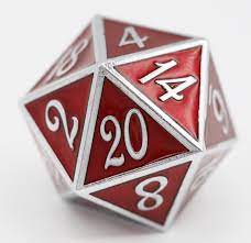 Foam Brain Games: D20 - Extra Large 35mm (Silver with Ruby)