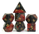Foam Brain Games: RPG Gemstone Dice Set - Bloodstone (Engraved with Gold)