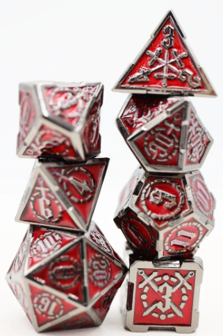 Foam Brain Games: RPG Metal Dice Set - Blood Sword