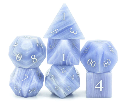 Foam Brain Games: RPG Gemstone Dice Set - Blue Agate