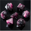 Foam Brain Games: RPG Gemstone Dice Set - Cat's Eye Purple Engraved with Silver