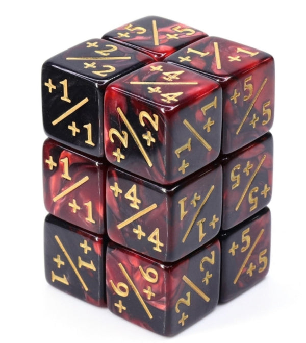 Foam Brain Games: +1/-1 Counter Dice - Red and Black