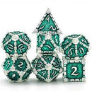 Foam Brain Games: RPG Metal Dice Set - Dagger of Venom (Silver Emerald)