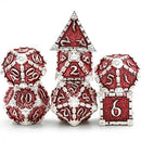 Foam Brain Games: RPG Metal Dice Set - Dagger of Venom (Silver Ruby)