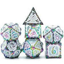 Foam Brain Games: RPG Metal Dice Set - Dagger of Venom (White Rainbow)
