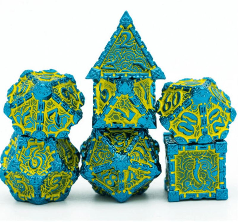 Foam Brain Games: RPG Metal Dice Set - Dagger of Venom (Yellow)