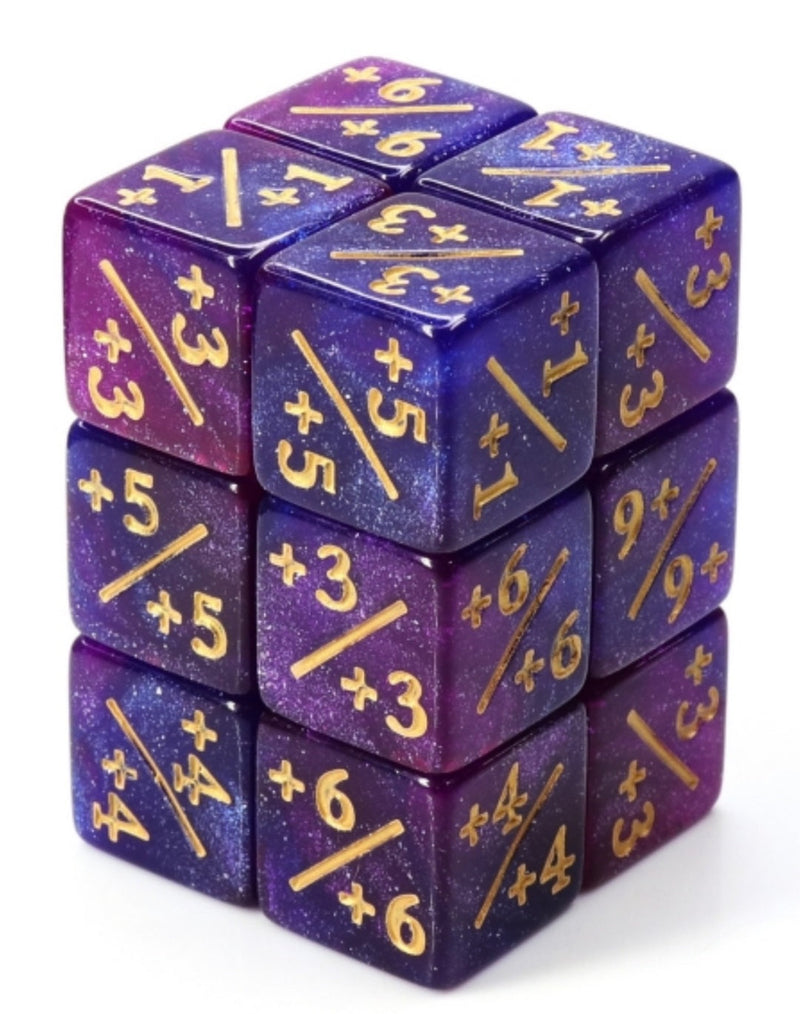 Foam Brain Games: +1/-1 Counter Dice - Dark Blue and Purple