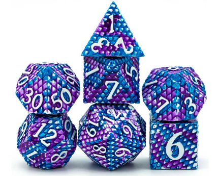 Foam Brain Games: RPG Metal Dice Set - Ice Dragon Scale