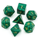 Foam Brain Games: RPG Gemstone Dice Set - Malachite Engraved with Gold