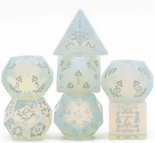 Foam Brain Games: RPG Gemstone Dice Set - Opalite and Flourish