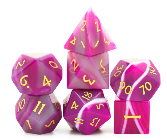 Foam Brain Games: RPG Gemstone Dice Set - Pink Agate