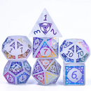 Foam Brain Games: RPG Gemstone Dice Set - Quartz and Rainbow Flourish