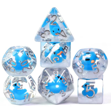 Foam Brain Games: RPG Dice Set - Bubble Bath Duck