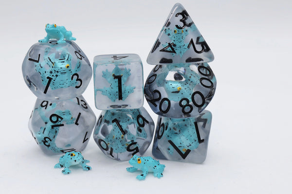 Foam Brain Games: RPG Dice Set - Blue Poison Frog