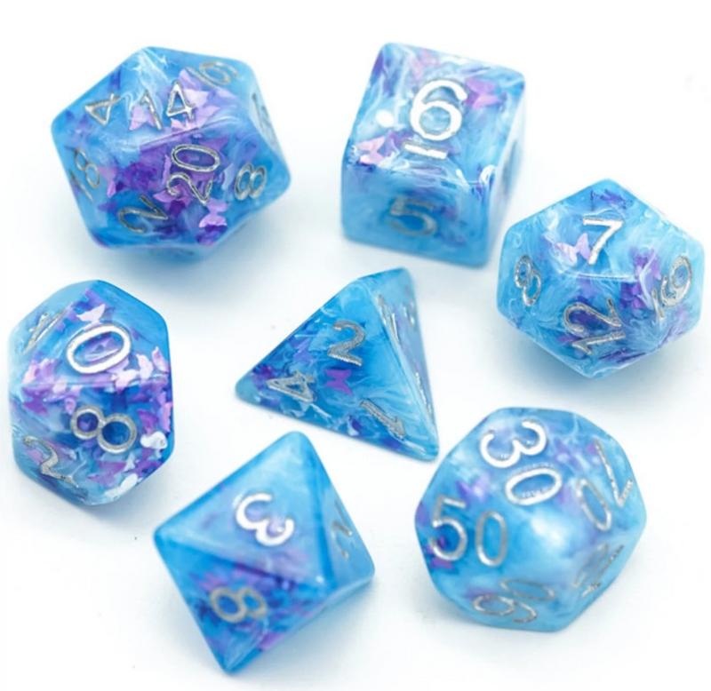 Foam Brain Games: RPG Dice Set - Frozen Butterfly