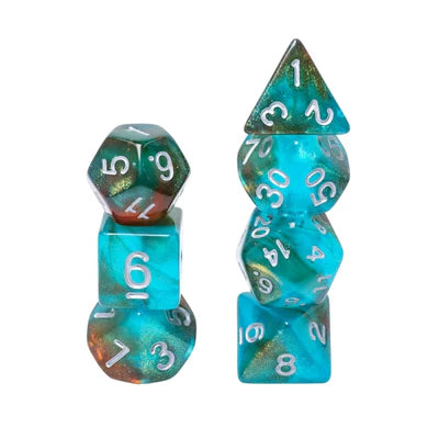 Foam Brain Games: RPG Dice Set - Glow in the Dark Blue Nebula