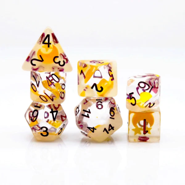 Foam Brain Games: RPG Dice Set - Glow in the Dark Moon and Star