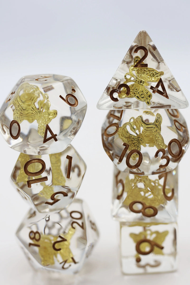 Foam Brain Games: RPG Dice Set - Gilded Butterfly