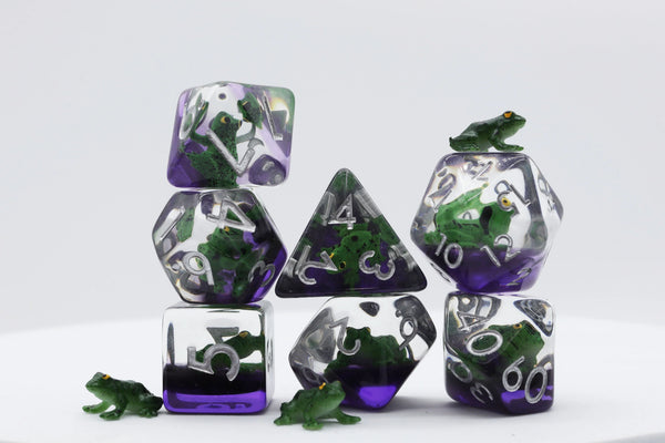 Foam Brain Games: RPG Dice Set - Green Poison Frog