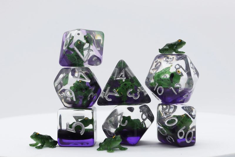 Foam Brain Games: RPG Dice Set - Green Poison Frog