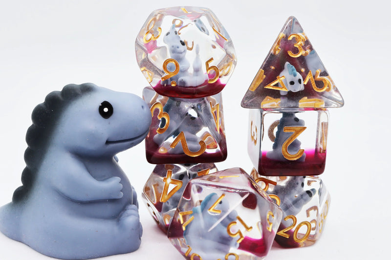 Foam Brain Games: RPG Dice Set - Gray T Rex