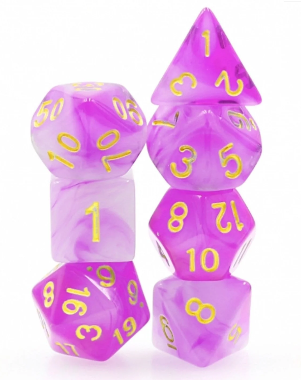 Foam Brain Games: RPG Dice Set - Purple Milky