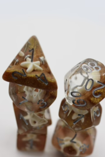 Foam Brain Games: RPG Dice Set - Starfish & Gold Sand