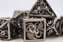 Foam Brain Games: RPG Metal Dice Set - Hollow Silver Dragon
