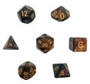 Skullsplitter: RPG Metal Dice Set - Forge's Cinders (Orange and Black)