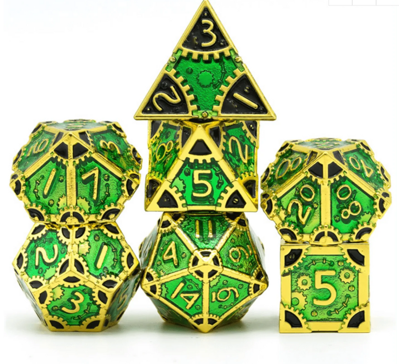 Foam Brain Games: RPG Metal Dice Set - SteamPunk (Wild Ivy)