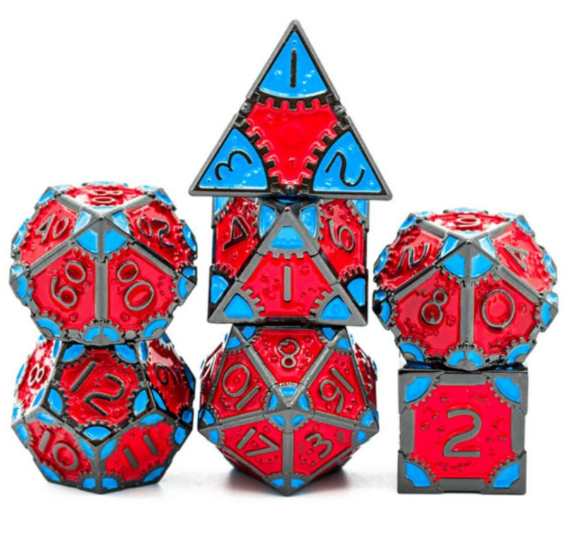 Foam Brain Games: RPG Metal Dice Set - SteamPunk (Rockabilly)