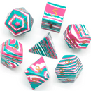 Foam Brain Games: RPG Gemstone Dice Set - Textured Turquoise Pink & Teal
