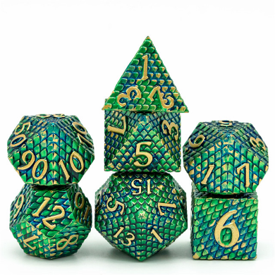 Foam Brain Games: RPG Metal Dice Set - Venom Dragon Scale