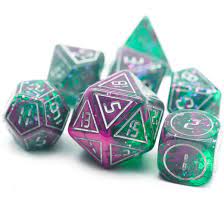 Foam Brain Games: RPG Dice Set - Cybernated X-Large (Pink & Green)