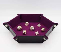 Foam Brain Games: Dice Tray - Leatherette & Velvet Hex (Black w/ Magenta)