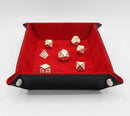 Foam Brain Games: Dice Tray - Leatherette & Velvet Rectangle (Black w/ Red)