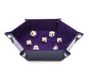 Foam Brain Games: Dice Tray - Leatherette & Velvet Hex (Navy w/ Purple)