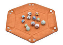 Foam Brain Games: Dice Tray - Leatherette & Velvet Hex (Navy w/ Tan)