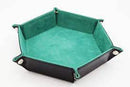 Foam Brain Games: Dice Tray - Leatherette & Velvet Hex (Black w/ Seafoam Green)