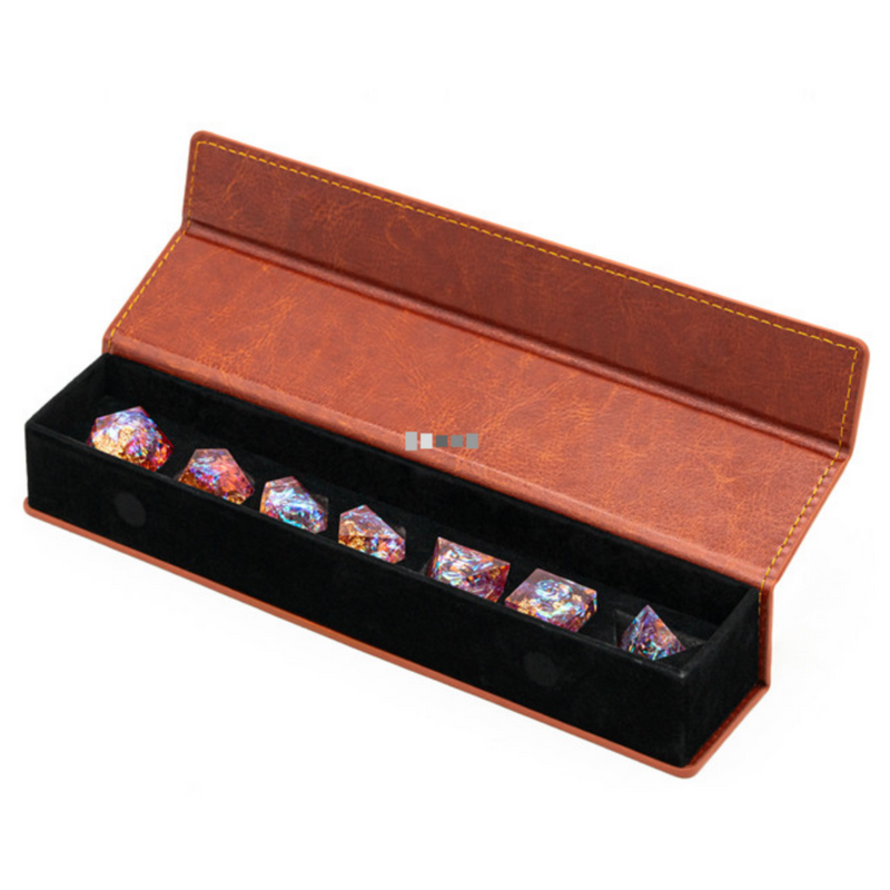 Foam Brain Games: Magnetic Dice Vault - Brown Leatherette